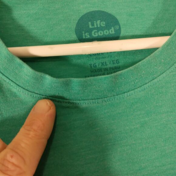 Life Is Good tshirt mens XL XLarge green record graphic tee classic fit short sl - Picture 4 of 9